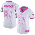 Nike New England Patriots #87 Rob Gronkowski women white pink Color Rush Limited Jersey