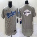 Nike Los Angeles Dodgers blank gray Flexbase Authentic Collection Jersey 02