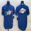 2020 World Series Los Angeles Dodgers blank blue green white red majestic baseball Jerseys-BD 04