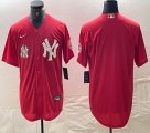 Nike New York Yankees blank red MLB baseball Jersey Joint name -BD 11