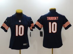 Women Nike Bears #10 Mitchell Trubisky dark blue Color Rush Limited Jersey