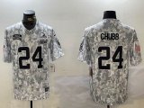 Cleveland Browns #24 Nick Chubb Nike Arctic Camo 2024 Salute to Service Limited Jersey