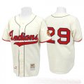 Satchel Paige Jersey 29 Cream Throwback Cleveland Indians Jersey