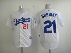 Los Angeles Dodgers GREINKE 21 white mlb jerseys