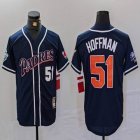 San Diego Padres #51 Hoffman dark blue throwback MLB Baseball jerseys