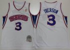 Philadelphia 76ers #3 Allen Iverson white throwback baseball jersey-S8