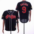 Cleveland Indians #9 Carlos Baerga throwback Blue mlb jerseys