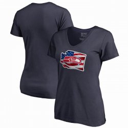 Seattle Seahawks NFL Pro Line by Fanatics Branded Women\'s Banner State V-Neck T-Shirt â€“ Navy