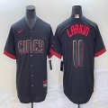 Nike Cincinnati Reds #11 Barry Larkin black majestic baseball jerseys Joint name-BD 01