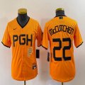 Youth Nike Pittsburgh Pirates #22 Andrew McCutchen Yellow MLB baseball Jerseys city version 04