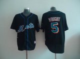 MLB New York Mets 5# WRIGHT Black Jersey