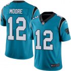 Custom Nike Panthers #12 DJ Moore blue Color Rush Limited Jersey