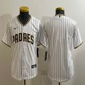 Youth Nike San Diego Padres blank white majestic baseball Jersey-BD