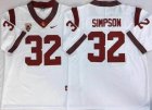 O.J Simpson USC Trojans #32 O.J Simpson White NCAA College football jerseys