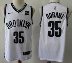 Brooklyn Nets #35 Kevin Durant white nike NBA basketball Jersey-S8