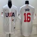 2023 World Cup #16 Will Smith white USA majestic baseball jerseys 12