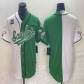 Nike Philadelphia Eagles blank white green splits baseball jerseys Joint name-BD 02