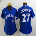 Women Nike Toronto Blue Jays #27 Vladimir Guerrero Jr blue Majestic baseball jerseys