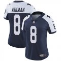 Women Dallas Cowboys #8 Troy Aikman Nike blue white Color Rush Limited Jersey