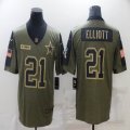 Nike Dallas Cowboys #21 Ezekiel Elliott green 2021 Salute to Service Limited Jersey