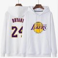 Los Angeless Lakers #24 Kobe Bryant white NAB Hoodie