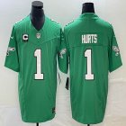 Nike Eagles #1 Jalen Hurts green throwback Color Rush Limited Jersey-BD 01