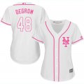 2017 Women New York Mets #48 Degrom white majestic mlb jersey