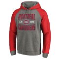 Men's Montreal Canadiens Fanatics Branded Ash Timeless Collection Antique Stack Big & Tall Tri-Blend Raglan Pullover Hoodie