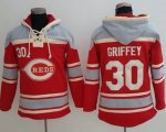 Cincinnati Reds #30 Ken Griffey red baseball Hooded Sweatshirt