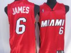 Miami Heat 6 James Red NBA Jersey