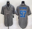 Nike Detroit Lions #97 Aidan Hutchinson Hemp grey baseball Joint name -BD