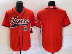 Nike Detroit Tigers blank orange Majestic baseball jerseys Joint name-BD