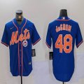 Nike New York Mets #48 Jacob deGrom blue majestic mlb jerseys 01