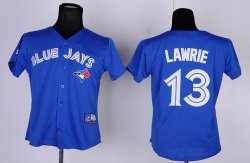 MLB Women Toronto Blue Jays 13# Lawrie Blue Jersey