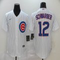 Nike Chicago Cubs #12 Kyle Schwarber white majestic baseball jersey