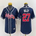 Youth Nike Atlanta Braves #27 Austin Riley blue majestic baseball Jerseys