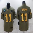 Philadelphia Eagles #11 Carson A.J. Brown Green Salute to Service Limited Jersey -BD 02