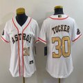 Women Nike Houston Astros #30 Kyle Tucker white baseball jerseys Champions League -BD