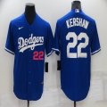 Nike Los Angeles Dodgers 22 Clayton Kershaw black majestic baseball jerseys-CY