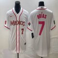 2023 World Cup Mexico #7 Julio Urias white majestic baseball jerseys 76