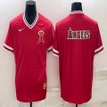 Nike Los Angeles Angels blank red majestic baseball jerseys