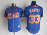 New York Mets #33 Matt Harvey Blue Alternate Home New Cool Base Stitched Baseball Jersey