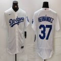 Nike Los Angeles Dodgers #37 Enrique Hernandez white Flexbase Authentic Collection Jersey-BD