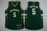 milwaukee bucks #5 Carter Williams green embroidery basketball jerseys