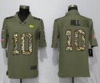 Nike Kansas City Chiefs 10 Hill Olive Camo Carson 2017 Salute to Service Limited Jersey