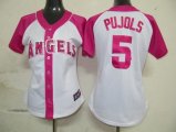 MLB Los Angeles Angels 5 pujols Womens Pink Splash Fashion Jersey