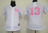 New York Yankees 13 Alex Rodriguez white MLB Women Jerseys