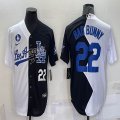 Nike Los Angeles Dodgers #22 Bad Bunny black white splits majestic baseball Jerseys-BD 01