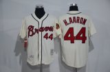 Atlanta Braves #44 Hank Aaron Cream Stitched Baseball Jersey