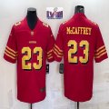 Nike San Francisco 49ers #23 Christian McCaffrey red gold Color Rush Limited Jersey